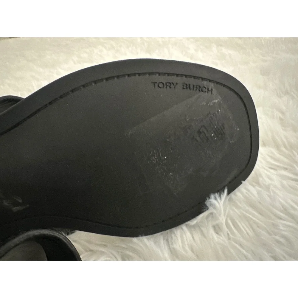 Tory Burch Eleanor Black Block Heel Sandals sz 9‎